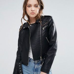 Like New: French Connection PU Belted Biker Jacket
